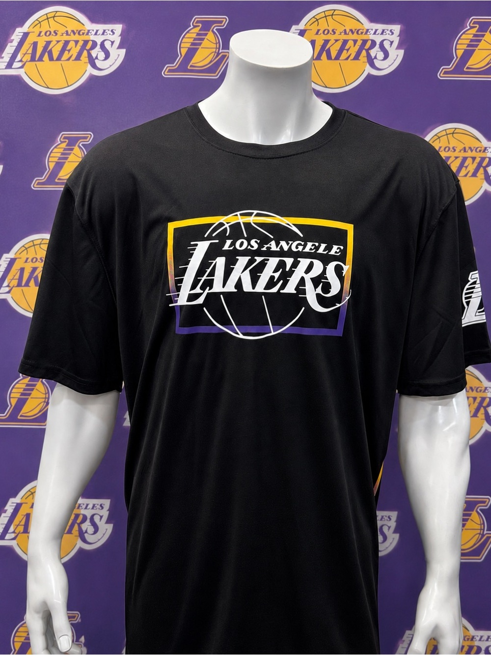 NBA LA Los Angeles Lakers Black Purple Yellow Graphic Short Sleeve Shirt Size 2X